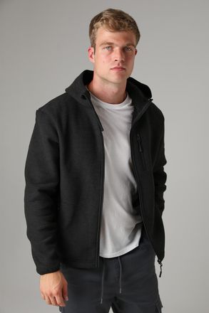 Kensington Eastside Mens Grey Microstriped Fleece Jacket With Hood - Size X-Large