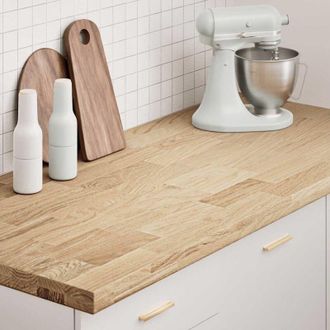 vidaXL Encimera De Cocina Rectangular Madera Maciza Roble Vidaxl