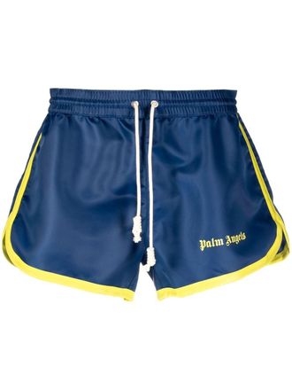 Palm Angels Shorts met contrasterende afwerking - Blauw