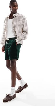 Polo Ralph Lauren Prepsters - Pantaloncini in velluto a coste verde medio piatti sul davanti