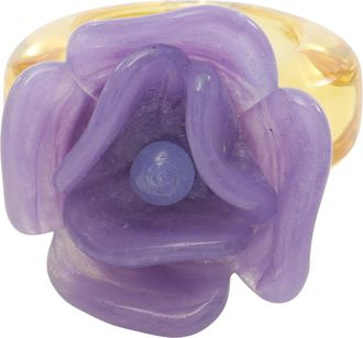 Chanel Purple Yellow Resin Band Ring (Pre-Owned)