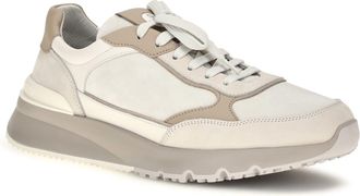 Brunello Cucinelli Mens Leather Sneakers Optical+panama+tofu+beige