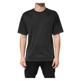 Dolce & Gabbana T-Shirts, male, Black, Size: M Crewneck T-Shirt