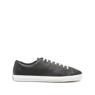Prada Aged-effect Lace-up Low-top Sneakers