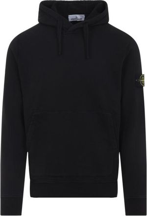 Stone Island Black Logo Patch Hoodie