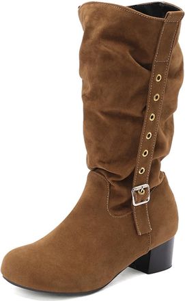 Generic Womens Edgy Ankle Boots with Double Buckle Straps Lace-Up Detail Chunky Platform Heels PU Leather Comfortable Anti-Slip Wear-Resistant for Daily Casua