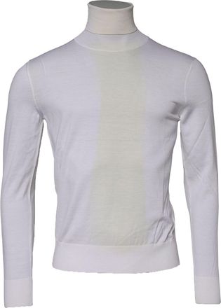 Dolce & Gabbana White Wool Turtleneck Men Sweatshirt Mens Sweater (Pre-Owned)