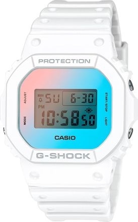 Casio Mens G-Shock White Iridescent Digital Sports Wristwatch - DW-5600TL-7