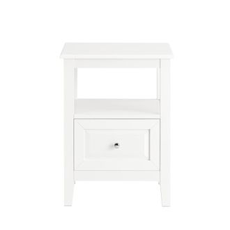 SoBuy Mesita De Noche Con 1 Caj&oacute;n Y 1 Estante Abierto Mesa Auxiliar Para Sal&oacute;n Y Dormitorio Blanco 45 X 35 X 60 Cm Fbt131-w Sobuy Es