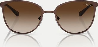 Vogue Eyewear - Occhiali da sole rettangolari marrone opaco con lenti marroni