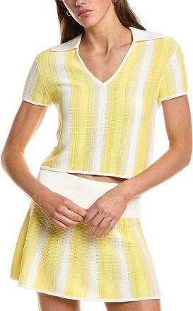 Rowing Blazers Knit Cropped Wool-Blend Polo Top