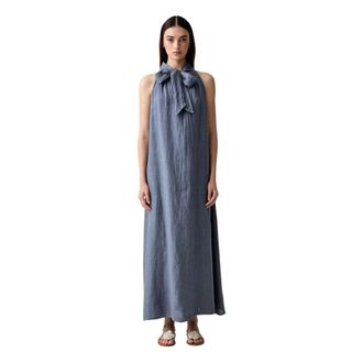 Vicolo Abito con Scollo allAmericana e Fiocco - - Dresses - Donna - Blu - L