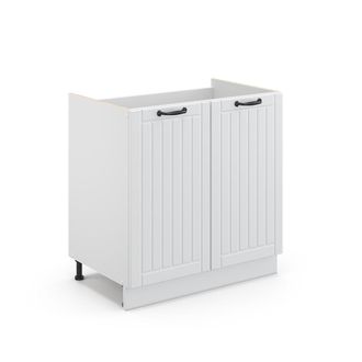 Vicco Armario Bajo Para Fregadero Fame-line, Blanco Casa De Campo, 80 Cm Sin Encimera Vicco