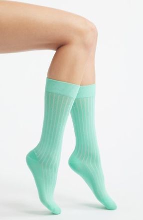 High Heel Jungle Arcade Stripe Crew Socks in Mint Green at Nordstrom