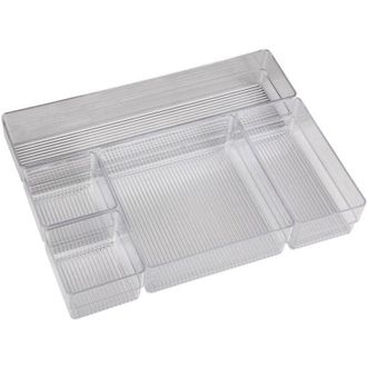cofan Set Organizador Cosmetic 30x23x8cm Transparente Caja 6 Unid