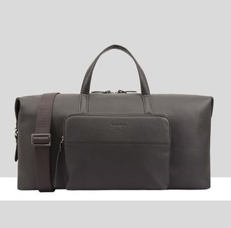 Paul Costelloe Mens Bellagio Leather Holdall Bag - Grey - One Size