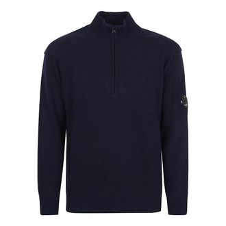 C.P. Company Turtlenecks, male, Black, Size: XL Black Half-Zip Sweater Aw25