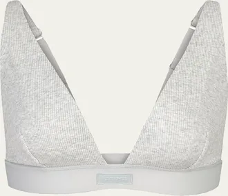 SKIMS Cotton Rib Plunge Bralette
