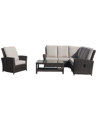 Courtyard Casual Cheshire 5 Pc Recline Sectional Set