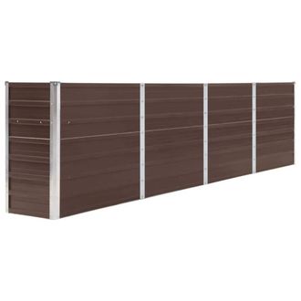 vidaXL Vidaxl - Jardinera Elevada De Acero Galvanizado Marr&oacute;n 320x40x77 Cm