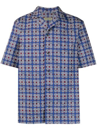 Corneliani check-pattern cotton shirt - men - Cotton - 39 - Blue