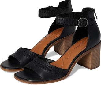 Lucky Brand Shivona Stitched Heeled Sandal Womens Sandals Black : 5.5 B - Medium, Leather