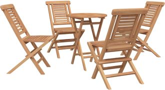 vidaXL Conjunto De Jard&iacute;n 3 Uds. Marr&oacute;n Madera De Teca Maciza Vidaxl