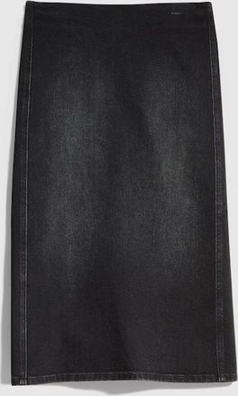 Gucci Stretch Cotton Denim Midi Skirt, Black