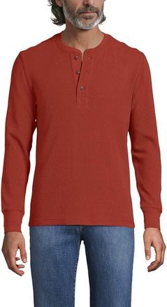 Lands End Long Sleeve Thermal Waffle Henley in Bourbon at Nordstrom, Size Xx-Large