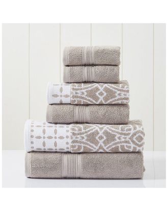 Modern Threads Fawn 6Pc Monore Jacquard/Solid Towel Set