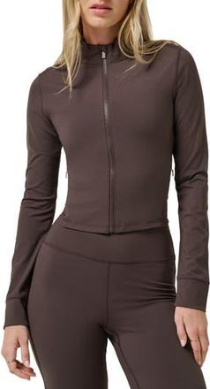 Travis Mathew Moveknit Full Zip Crop Jacket in Coffee Grounds at Nordstrom Rack, Size X-Large