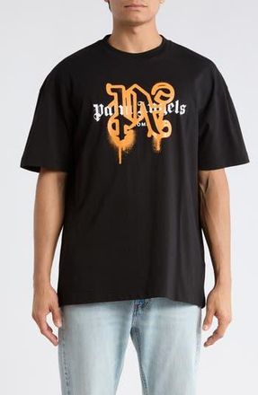 Palm Angels Logo Graphic Cotton T-Shirt in Black at Nordstrom Rack, Size Xx-Small