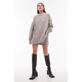 Topshop Oversize Pullover Sweater in Brown at Nordstrom Rack, Size Large