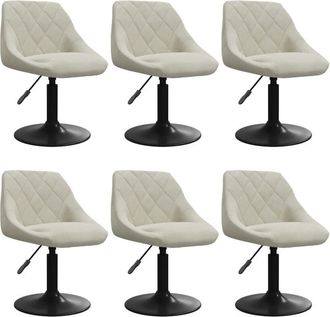 vidaXL Silla De Comedor Giratoria 6 Uds Terciopelo Crema Vidaxl