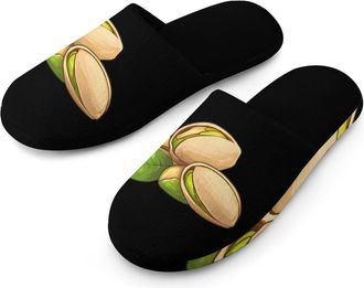 Generic Pistachio Cotton Slippers for Men Memory Foam House Slippers Soft Anti-skid Sole Indoor Outdoor Shoes