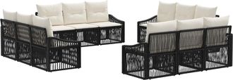 vidaXL Conjunto De Sof&aacute;s De Jard&iacute;n 12 Uds. Negro Rat&aacute;n Sint&eacute;tico Vidaxl