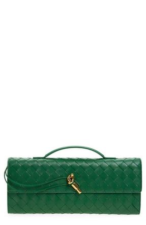 Bottega Veneta Long Andiamo Intrecciato Clutch Bag in 3195 Jungle-Muse Brass at Nordstrom