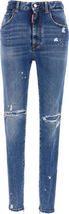 Dsquared2 Blue Skinny High Rise Jeans