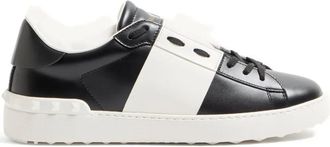 Valentino Garavani Open Leather Sneakers With Contrast Band And Stud Details Shoes