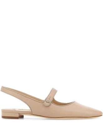 Manolo Blahnik Sawra ballerina shoes - women - Nappa Leather/Kid Leather/Calf Leather - 35 1/2 - Neutrals