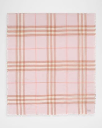 Burberry Wide Check Wool Scarf