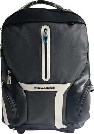 Piquadro Zwarte Synthetische en Stoffen 2-Wiel Cabine - Heren - Handbagage koffer - Zwart - ONE Size - Leer - Koffers