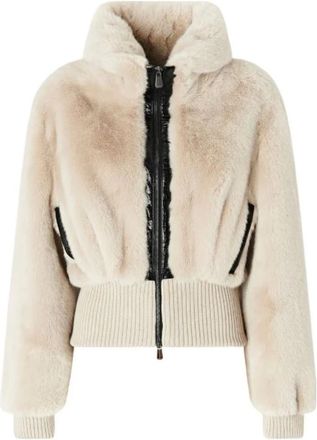 Pinko Pinko, Jassen, Dames, Beige, M, Bagels Bomberjack
