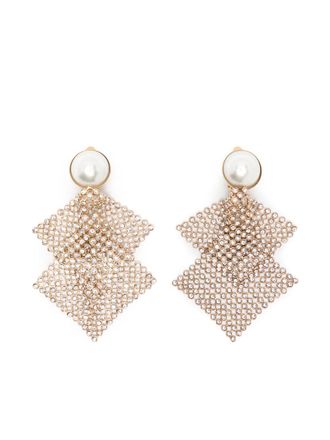 Rosantica Frizz embellished clip-on earrings - Gold