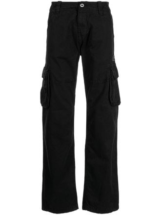 Alpha Industries logo-detail cargo trousers - men - Cotton - 32 - Black
