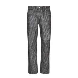 Fendi Mens Straight Leg FF Jeans, Waist Size 31