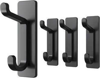 No Brand Ganchos De Pared Autoadhesivos - 4 Piezas - Toallero De Ba&ntilde;o - No Requiere Taladrar - Impermeables Y Resistentes A La Corrosi&oacute;n - Ganchos De Acero Ino