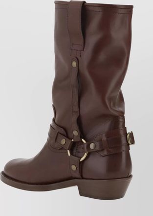 Isabel Marant heiko ankle lap leather block heel boots