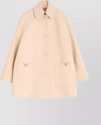 Valentino wool coat with rounded collar and pockets