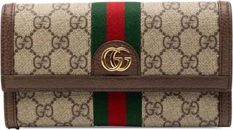 Gucci 2016-2025 GG Supreme Web Ophidia Continental Wallet long wallets - Marrone
